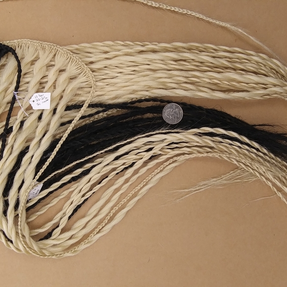 3 blonde black tie on ponytail extensions - Picture 5 of 8